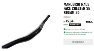 Manubrio MTB Race Face Chester 35mm 780mm