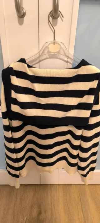 Jersey Zara Rayas Azul Marino y Blanco