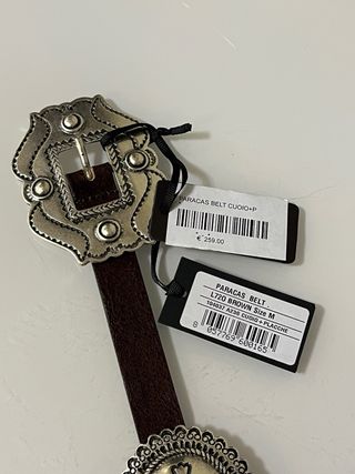 Cintura Pinko fibbia western argento