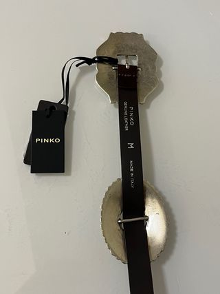 Cintura Pinko fibbia western argento