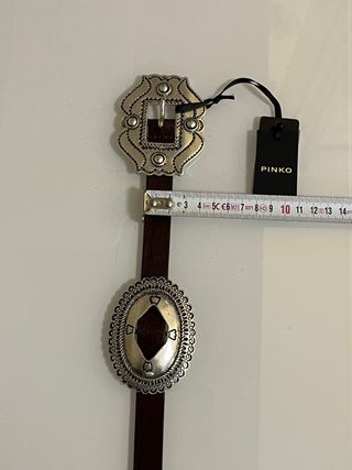 Cintura Pinko fibbia western argento