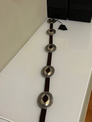 Cintura Pinko fibbia western argento