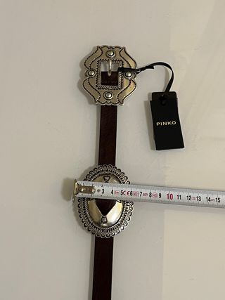 Cintura Pinko fibbia western argento