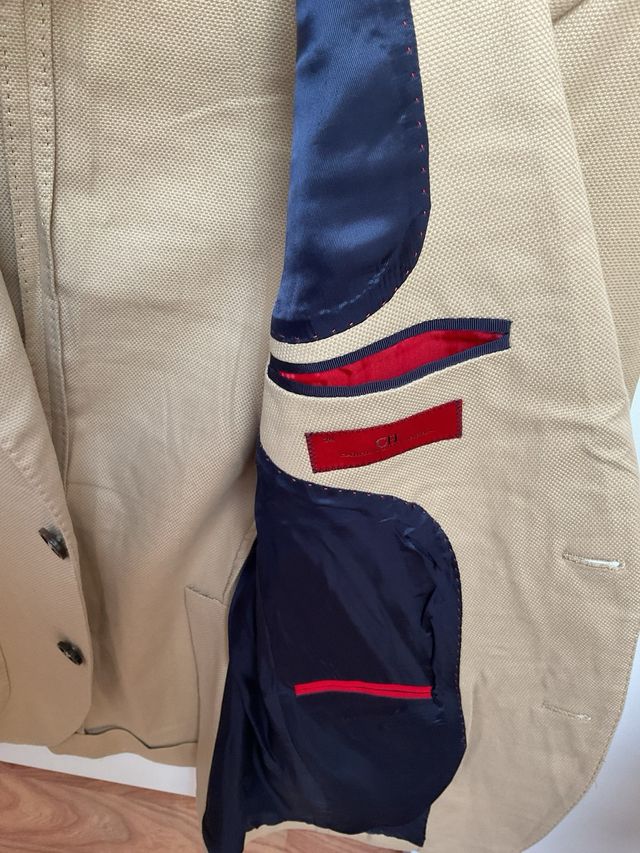 Americana Carolina Herrera Beige Hombre