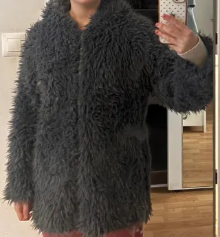 Abrigo pelo gris azulado T S