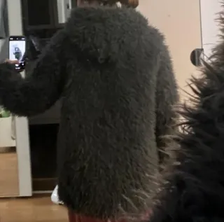 Abrigo pelo gris azulado T S