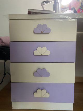 Camera ragazzina completa bianco e lilla