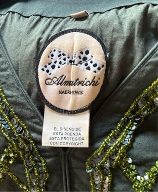 Vestido Almatrichi abalorios verde oliva. L