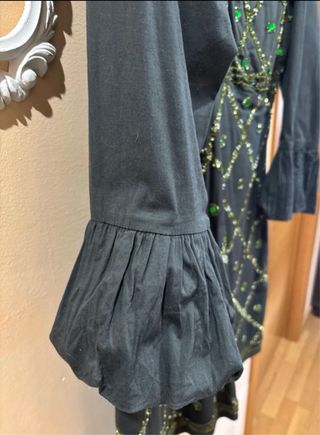 Vestido Almatrichi abalorios verde oliva. L