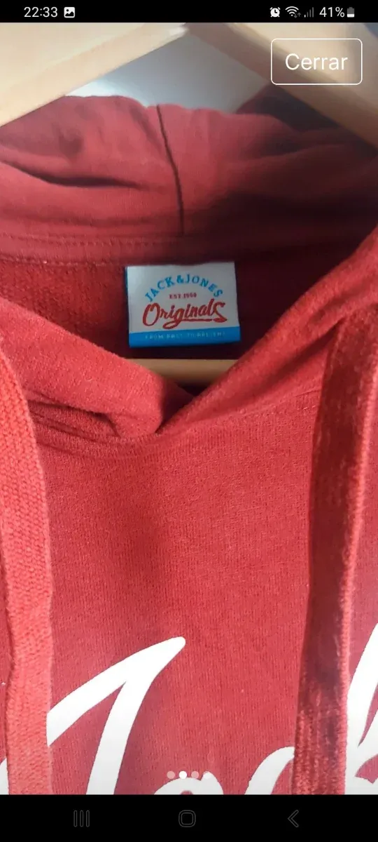 Sudadera Jack & Jones Talla M color Burdeos.