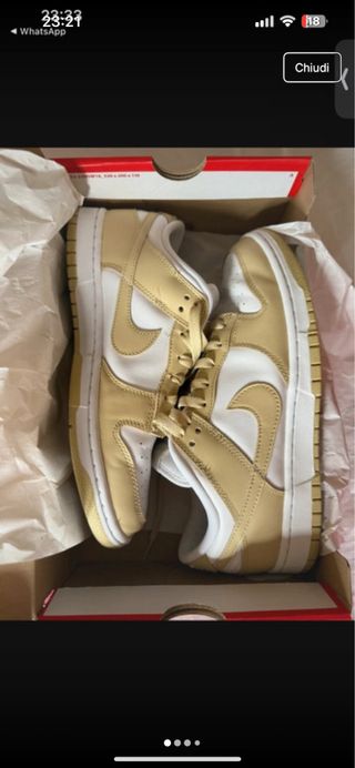 Nike Dunk Oro e Bianche Taglia 42.5