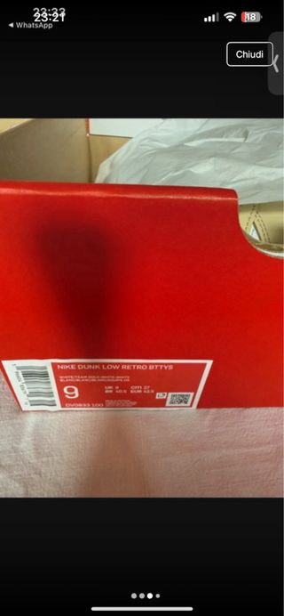 Nike Dunk Oro e Bianche Taglia 42.5