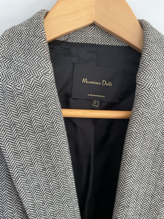 Americana Massimo Dutti Gris Mujer