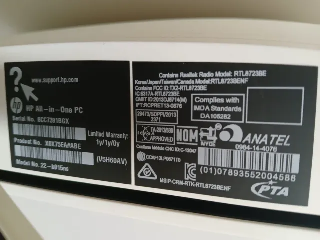 Ordenador HP All-in-One Beige/Blanco