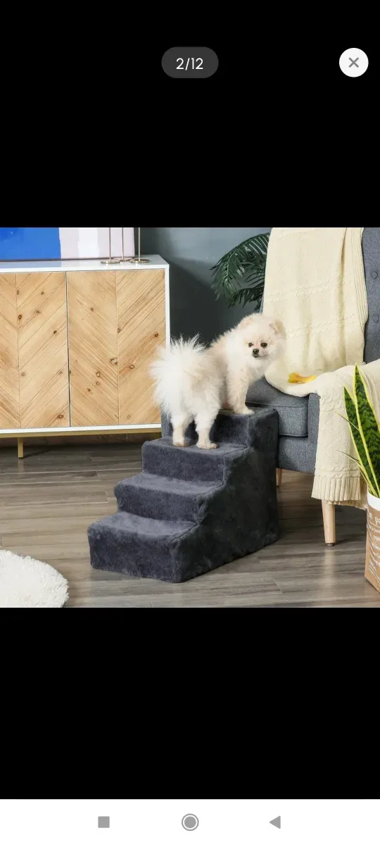 Escalera para perros gris