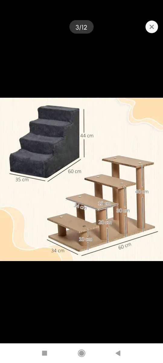Escalera para perros gris