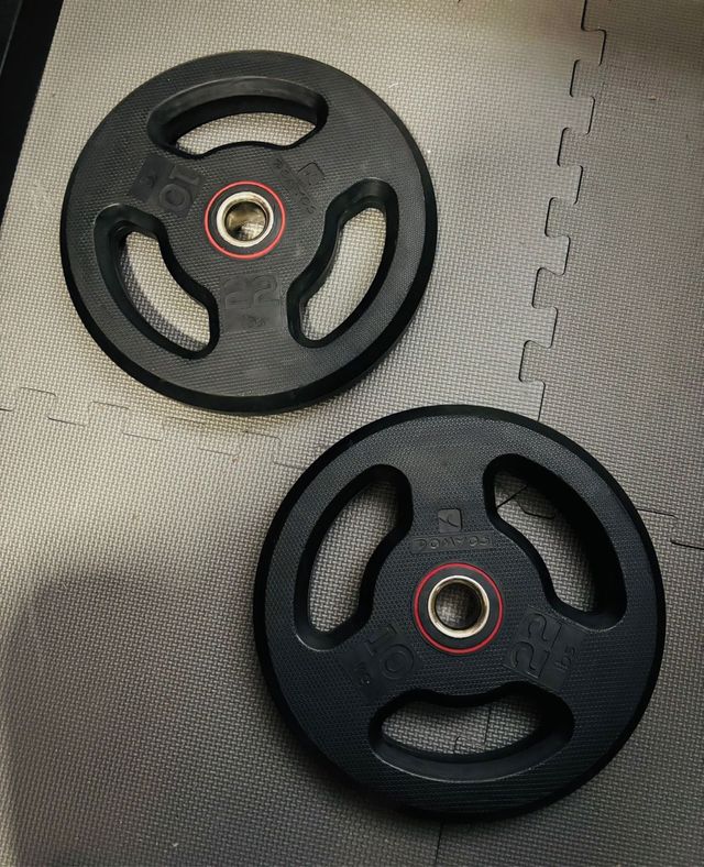 2 Dischi Decathlon 10 kg con maniglie