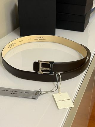 Cintura Daniele Alessandrini Pelle Marrone Fibbia