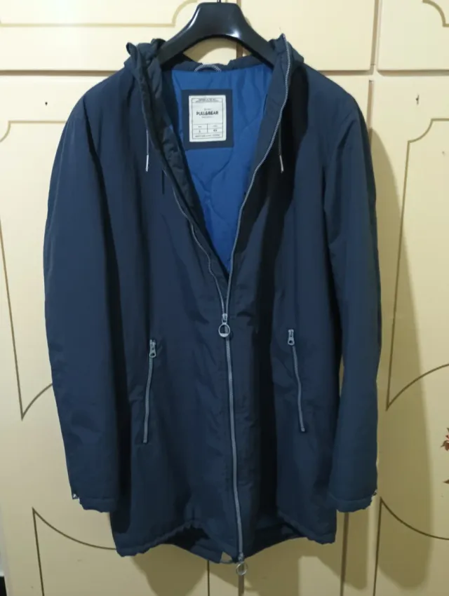 Abrigo impermeable hombre capucha talla L