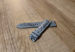 Correa reloj de piel de avestruz gris 21/18