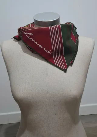 Foulard Leonardi seta rosso e verde