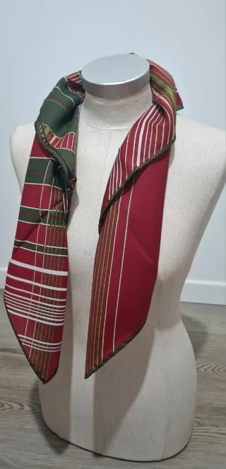 Foulard Leonardi seta rosso e verde