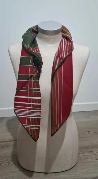 Foulard Leonardi seta rosso e verde
