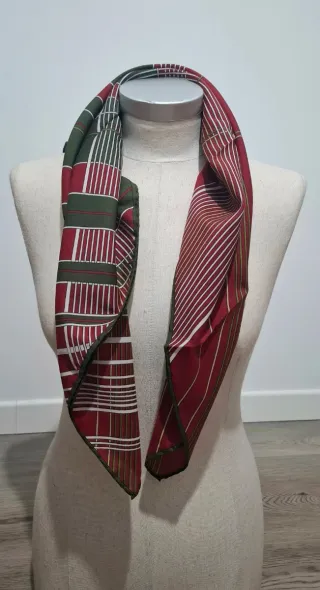 Foulard Leonardi seta rosso e verde
