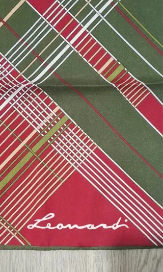 Foulard Leonardi seta rosso e verde