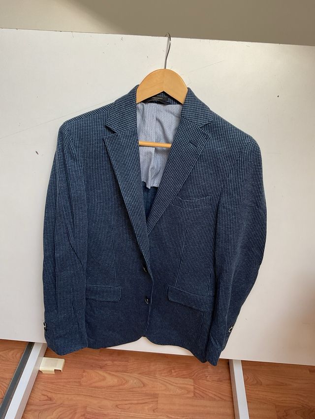 Americana Massimo Dutti Azul Hombre