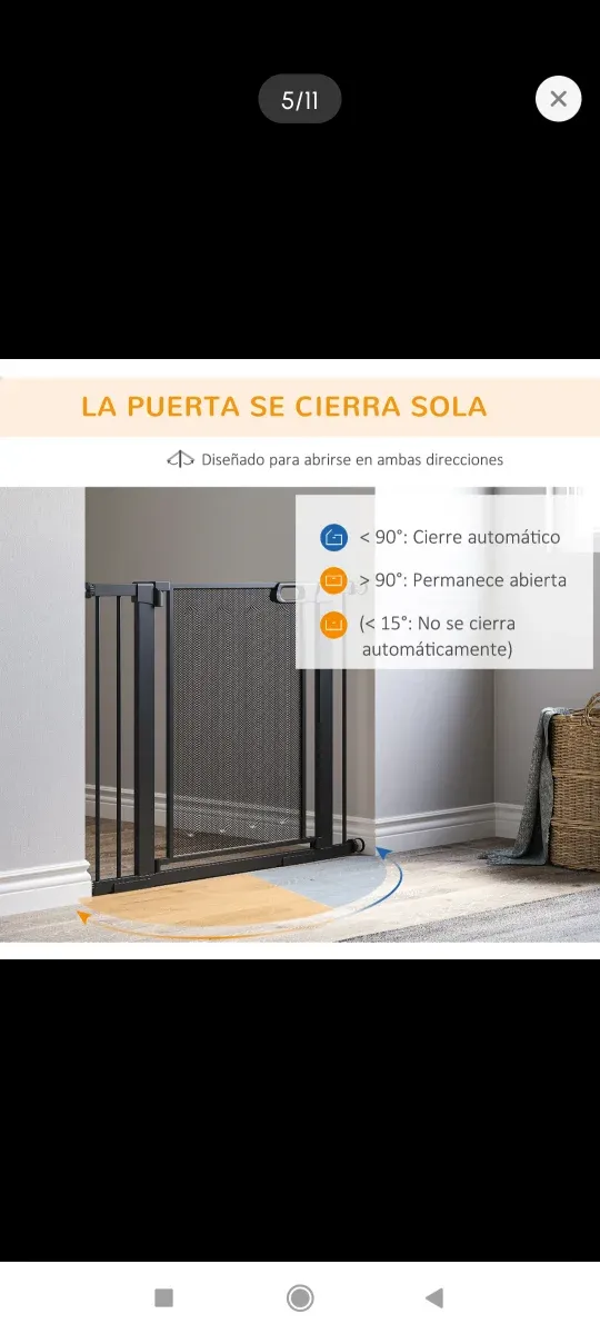 Barrera seguridad perros/niños metal