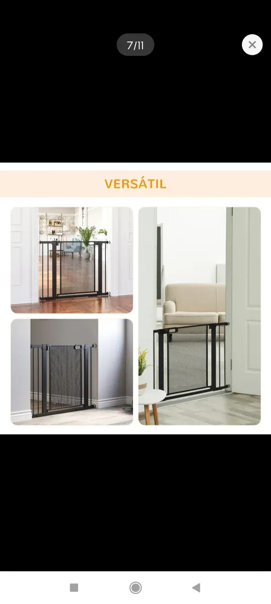 Barrera seguridad perros/niños metal