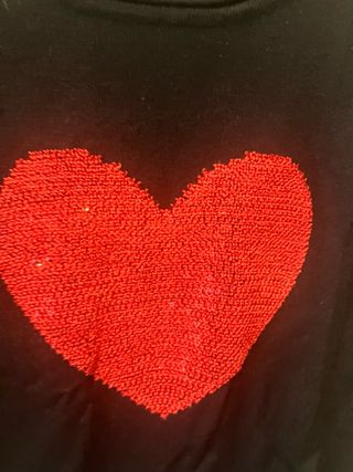 Jersey Naf Naf Corazón Lentejuelas Rojo