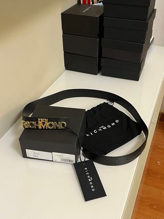 Cintura John Richmond Nera Oro 100cm