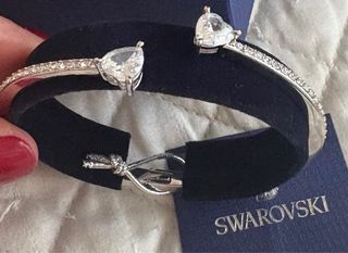 Pulsera Swarovski Corazón Brillante Plateada