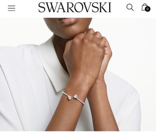 Pulsera Swarovski Corazón Brillante Plateada