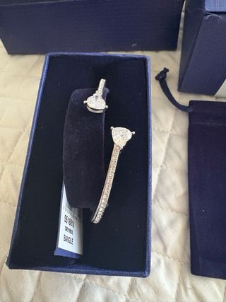 Pulsera Swarovski Corazón Brillante Plateada