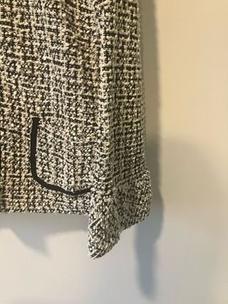 Cárdigan tweed perlas negro y blanco