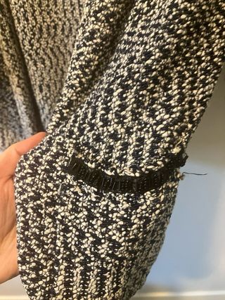 Cárdigan tweed perlas negro y blanco