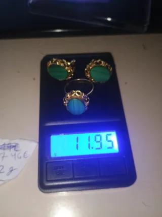 Conjunto de pendientes y anillo oro 18k A peso