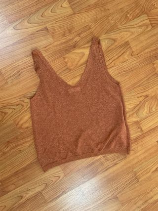 Top brillante Mango naranja