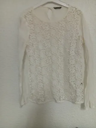 Camisa blanca encaje M