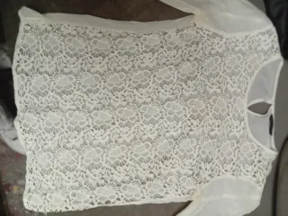 Camisa blanca encaje M