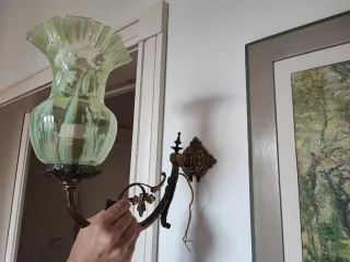 Lampada da parete vintage vetro e metallo