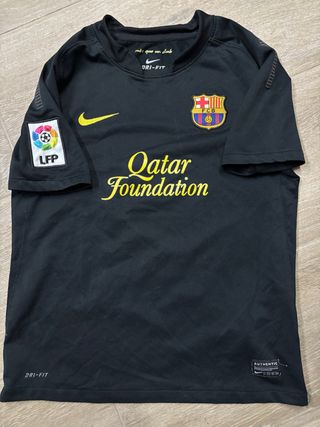 Camiseta FC Barcelona Nike Negra LFP Qatar niño
