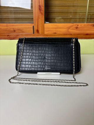 Bolso cartera Vilanova negro efecto coco