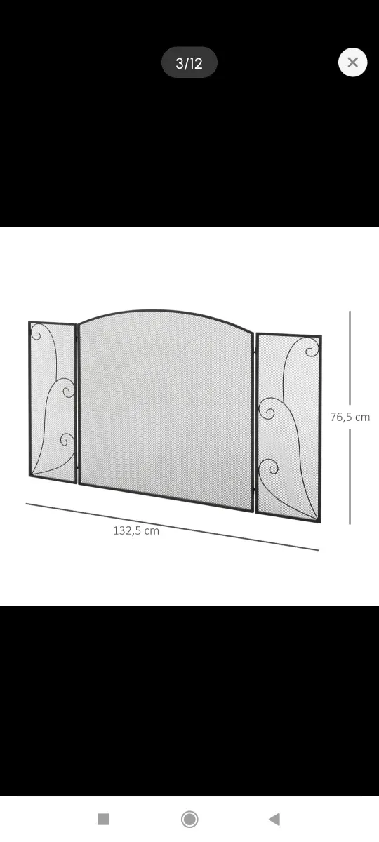 Pantalla Chimenea Antichispas Negra