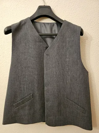 Chaqueta de vestir gris hombre con chaleco