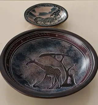 Pareja cuencos esteatita Kenia