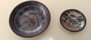 Pareja cuencos esteatita Kenia